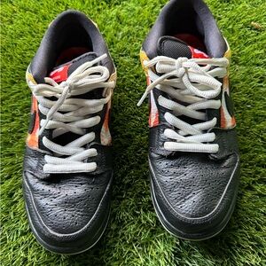 Nike Black Sneakers with Red and White Accents